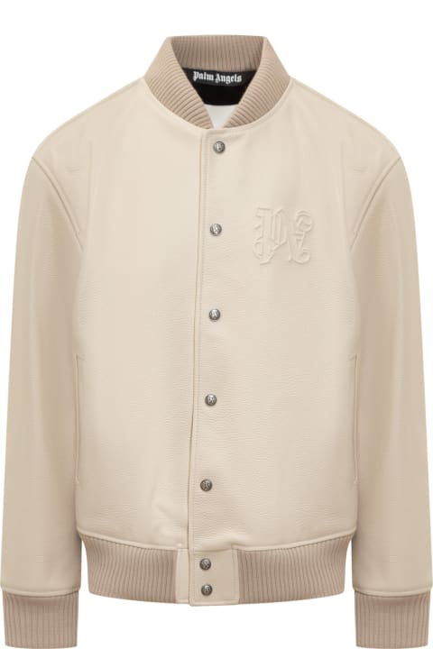 Palm Angels for Men Palm Angels Monogram Leather Bomber