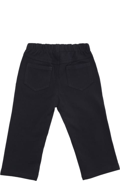 Il Gufo Bottoms for Baby Boys Il Gufo Blue Pants With Elastic Waistband In Denim Baby