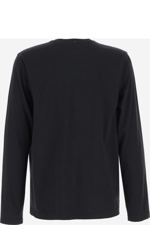 Topwear for Men Burberry Long Sleeve Cotton T-shirt With Logo