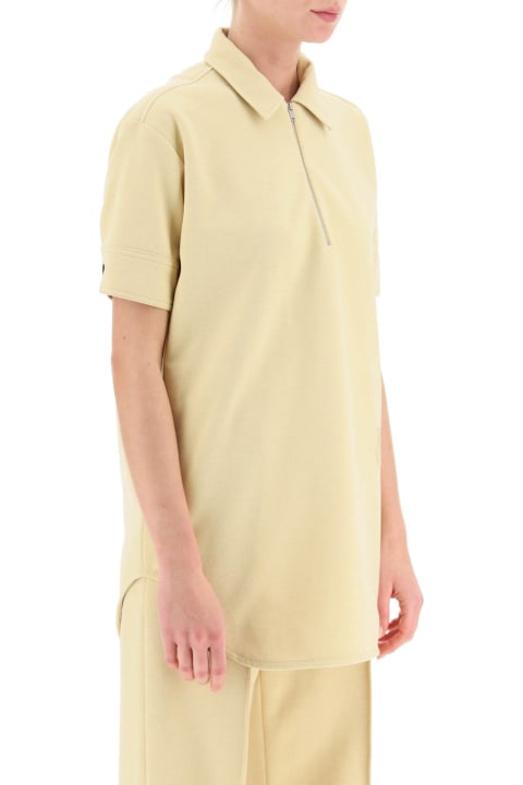 Jil Sander Topwear for Women Jil Sander Polo Shirt With Half Zip And Monogram Embroidery