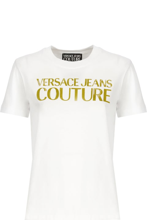 Versace Jeans Couture Topwear for Women Versace Jeans Couture R Logo Gummy Glitter T-shirt