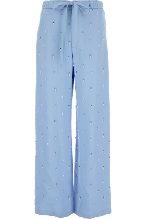 Gucci Pants & Shorts for Women Gucci Powder Blue Crepe Wide-leg Pant