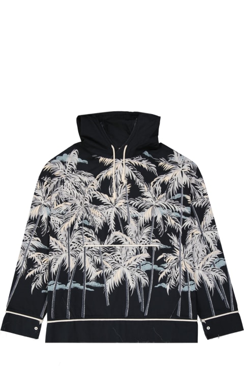 Shirts for Men Palm Angels Hooded Printed Shirt