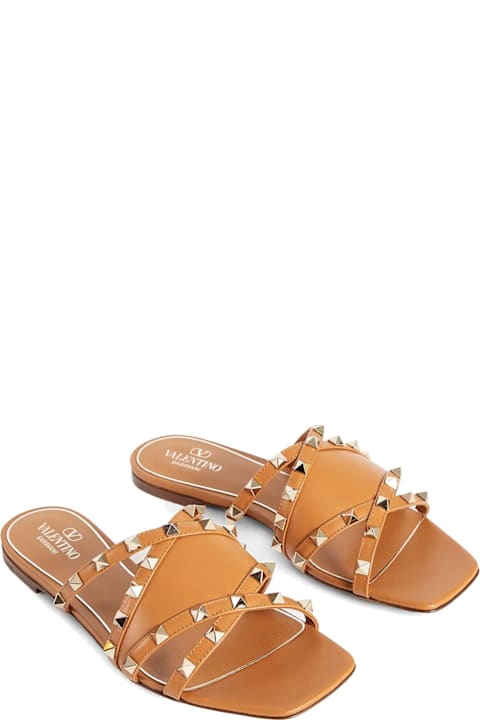 Homeware Valentino Garavani Garavani Rockstud Leather Flat Sandals