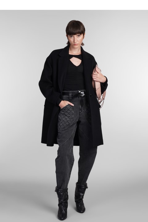 Isabel Marant معاطف وجواكت لـ السيدات Isabel Marant Efegozi Coat In Black Wool