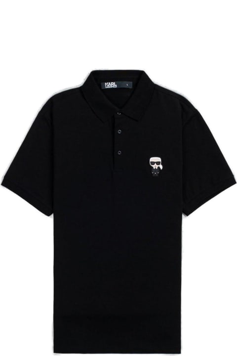 メンズ Karl Lagerfeldのシャツ Karl Lagerfeld Logo Patch Short Sleeved Polo Shirt