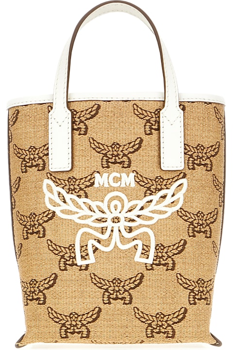 MCM for Women MCM Embroidered Fabric Handbag