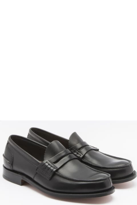 Church's Shoes for Men Church's Pembrey Black Prestige Calf Unlined Penny Loafer