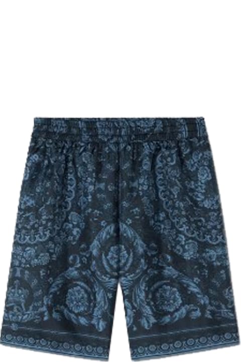 Bottoms for Boys Versace Baroque Silk Shorts
