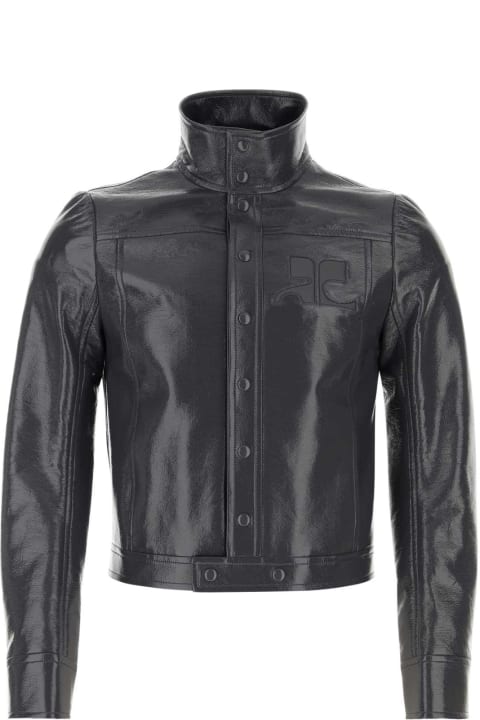 Courrèges Coats & Jackets for Men Courrèges Dark Grey Vinyl Blazer