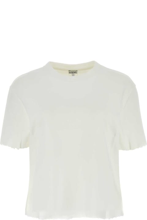 Topwear for Women Loewe White Cotton Blend T-shirt