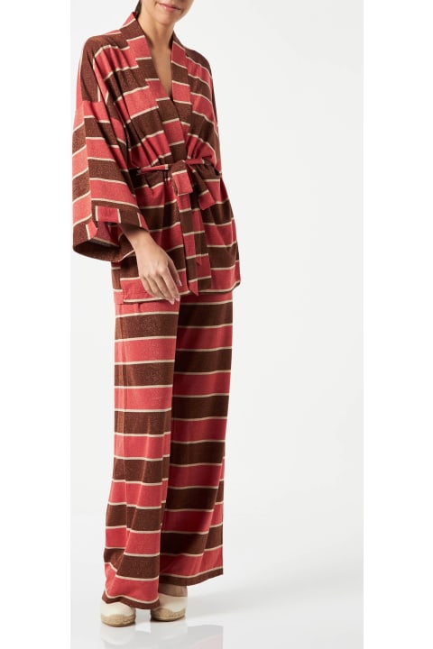 Homeware MC2 Saint Barth Striped Knitted Kimono Cardigan