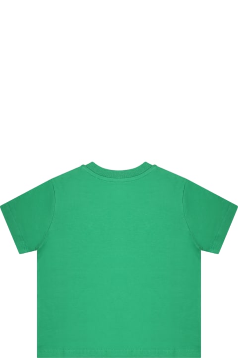 Topwear for Baby Boys Ralph Lauren Green T-shirt For Baby Boy With Pony