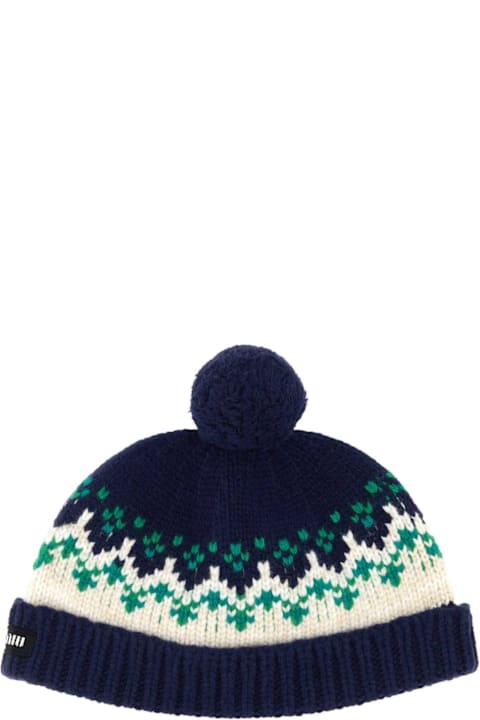 Fashion for Kids Miu Miu Embroidered Wool Beanie Hat