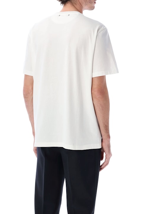 أدوات منزلية Golden Goose Golden Goose Vintage White Cotton Logo T-shirt
