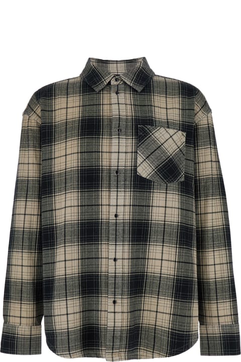 Homeware Purple Brand Multicolor Shirt With Check Motif And Patch Pocket In Cotton Man