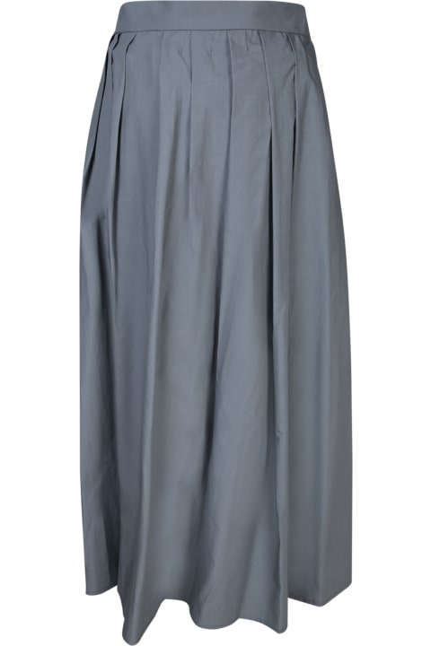 ウィメンズ新着アイテム Moorer Moorer Ryanne Light Grey Cotton-linen Midi Skirt
