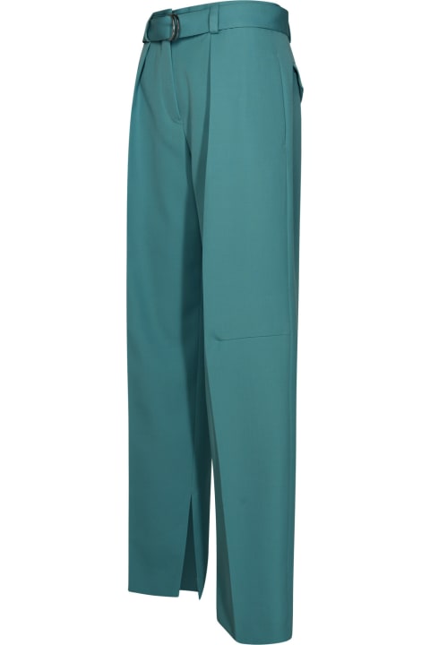 Jil Sander Pants & Shorts for Women Jil Sander Teal Wool Trousers