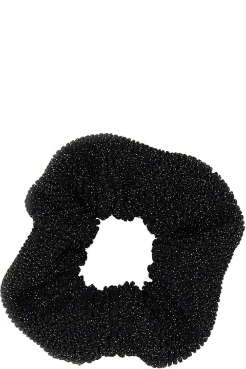 Hair Accessories for Women Hunza G Black Fabric Scrunchie