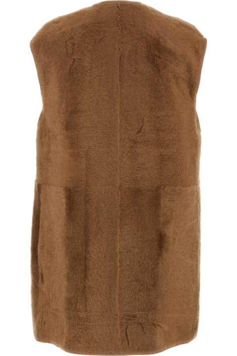 Fashion for Women Max Mara Caramel Shearling Effige Sleeveless Coat