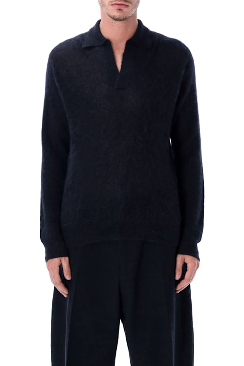 Homeware Auralee Auralee Baby Suri Alpaca Sheer Knit Skipper Polo