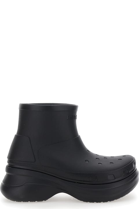 Balenciaga Shoes for Men Balenciaga 'crocs' Black Ankle Boots With Embossed Logo On The Front In Tech Fabric Man