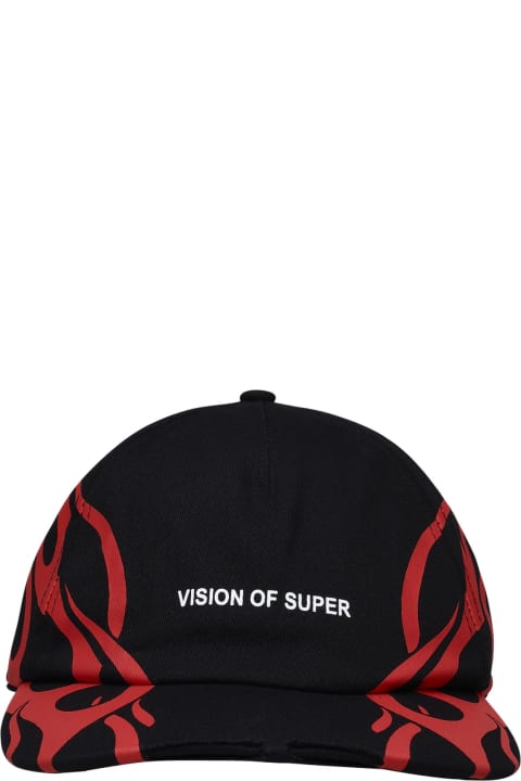 Vision of Super Hats for Men Vision of Super Black Cotton Cap Vision of Super