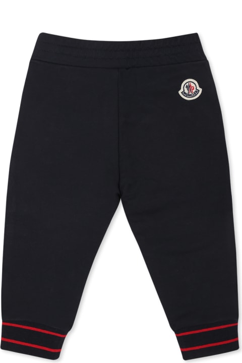 Moncler ملابس تحتية لـ رُضع بنات Moncler Blue Pants For Baby Boy With Logo