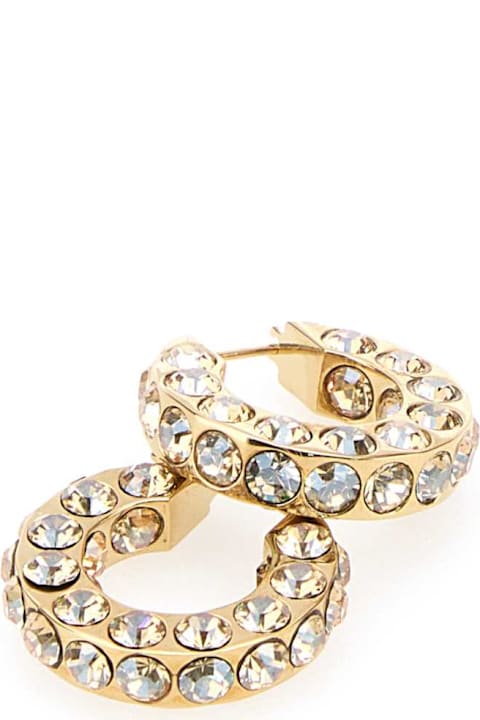 Amina Muaddi Earrings for Women Amina Muaddi Embellished Metal Small Jaheel Earrings