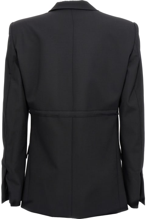 Nensi Dojaka Coats & Jackets for Women Nensi Dojaka Double Breast Drawstring Blazer Jacket