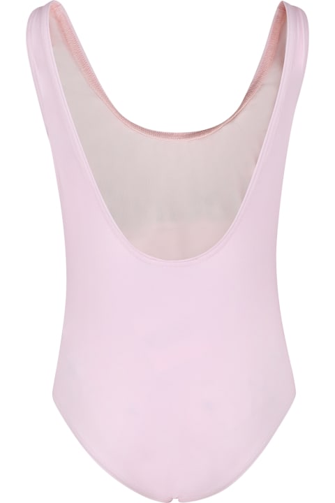ガールズのセール Moschino Pink Swimsuit For Girl With Logo
