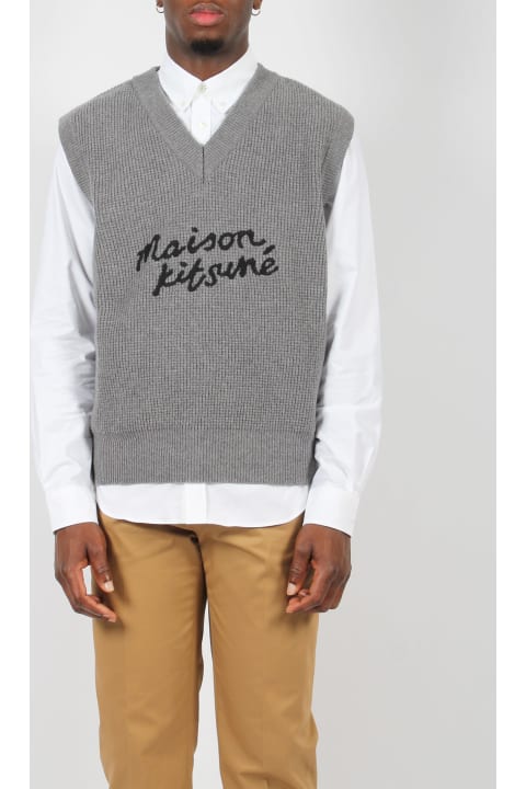 Maison Kitsuné Coats & Jackets for Men Maison Kitsuné Embroidered Logo Wool Vest