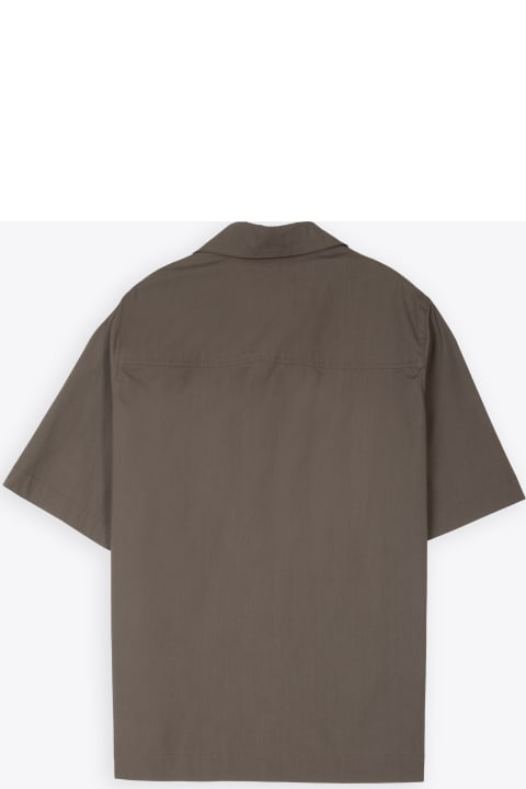 メンズ Strikestudioのシャツ Strikestudio Mod. Kai Chocolate brown poplin bowling shirt