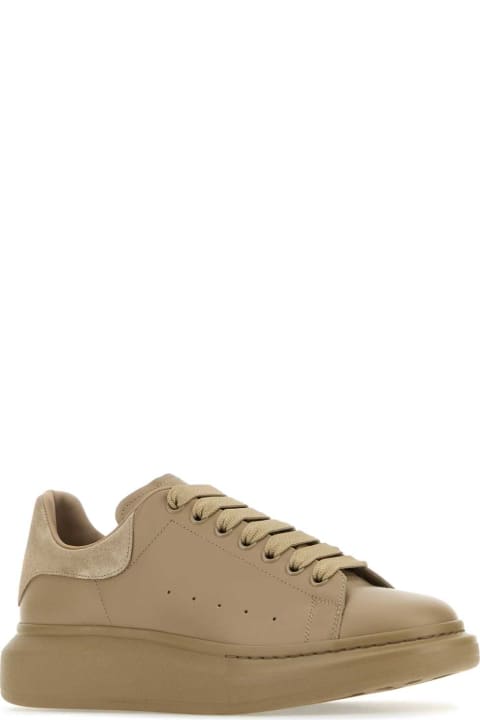 Fashion for Men Alexander McQueen Beige Leather Sneakers With Beige Leather Heel