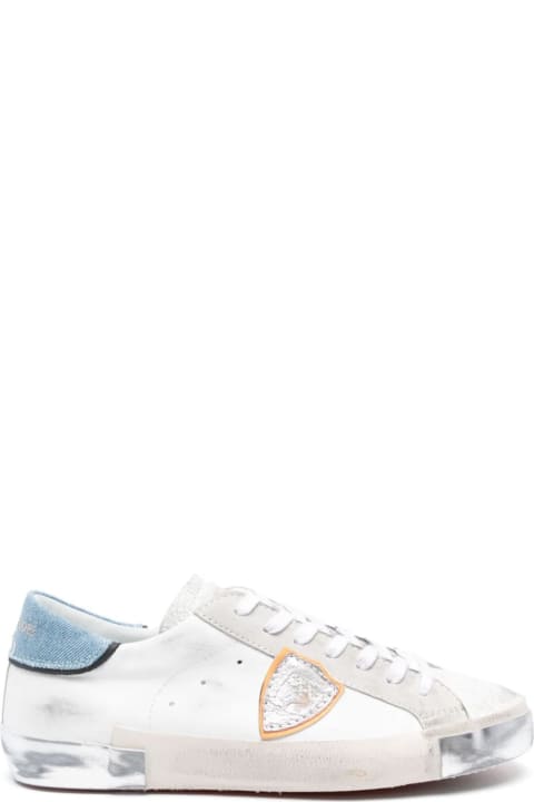 メンズ新着アイテム Philippe Model Prsx Low Sneakers - White And Light Blue