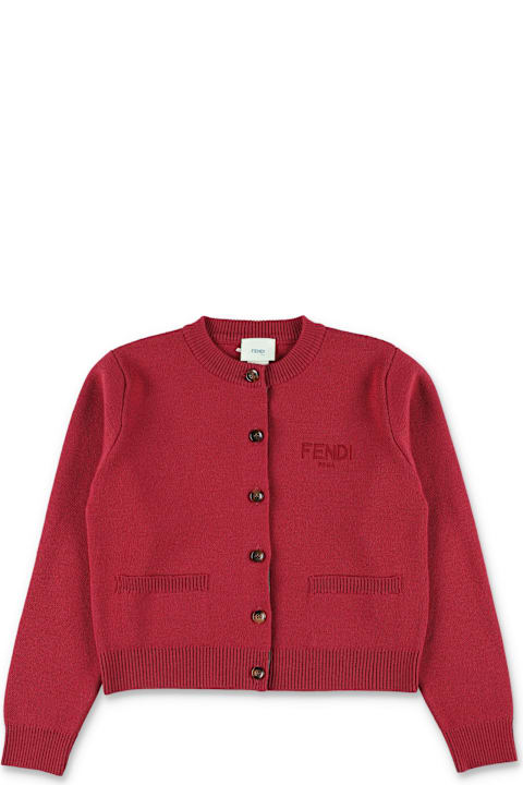 أدوات منزلية Fendi Fendi Kids Wool Cardigan With Logo