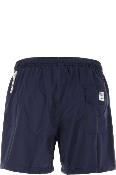 Fedeli Swimwear for Men Fedeli Midnight Blue Polyester Swimming Shorts