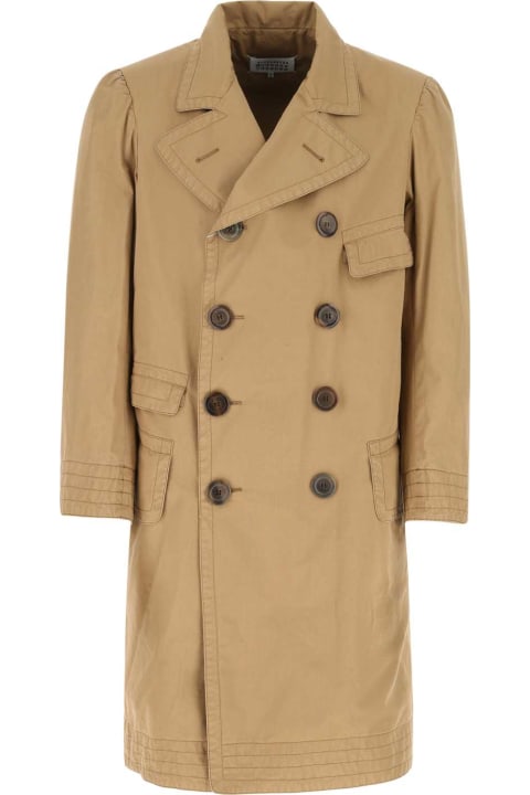 Coats & Jackets for Men Maison Margiela Beige Cotton Oversize Trench Coat