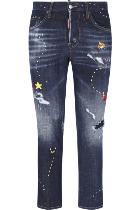 Fashion for Men Dsquared2 'dark Monster Maze' Slim Jeans