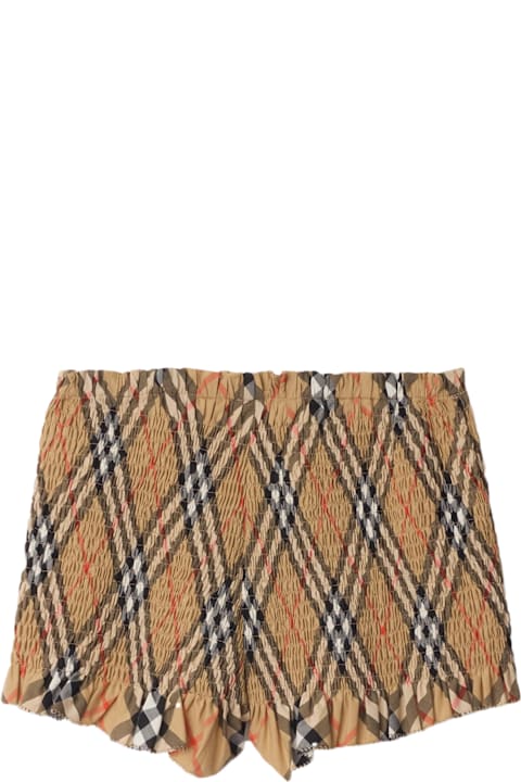 Burberry ملابس تحتية لـ بنات Burberry Check Cotton Shorts