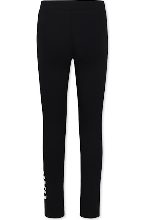 Moschino Bottoms for Girls Moschino Black Leggings For Girl With Logo