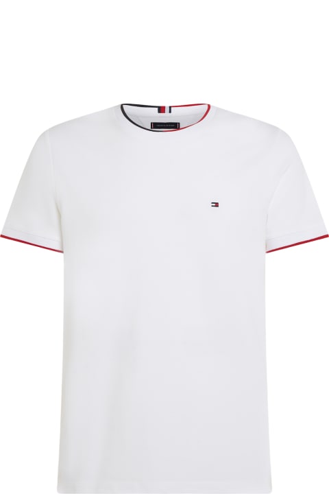 メンズ Tommy Hilfigerのトップス Tommy Hilfiger White T-shirt With Mini Logo