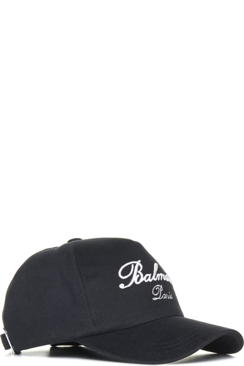 Balmain Hats Sale for Men Balmain Black Cotton Hat