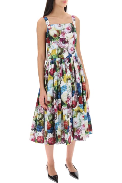 Dresses for Women Dolce & Gabbana Nocturnal Flower Print Shirt Dress