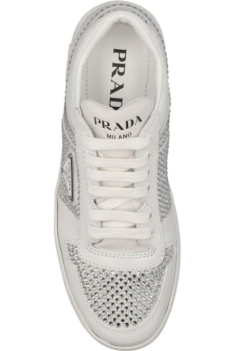 【送料&関税込】Prada Embellished Lace-up Sneakers Prada Embellished Lace-up Sneakers | italist