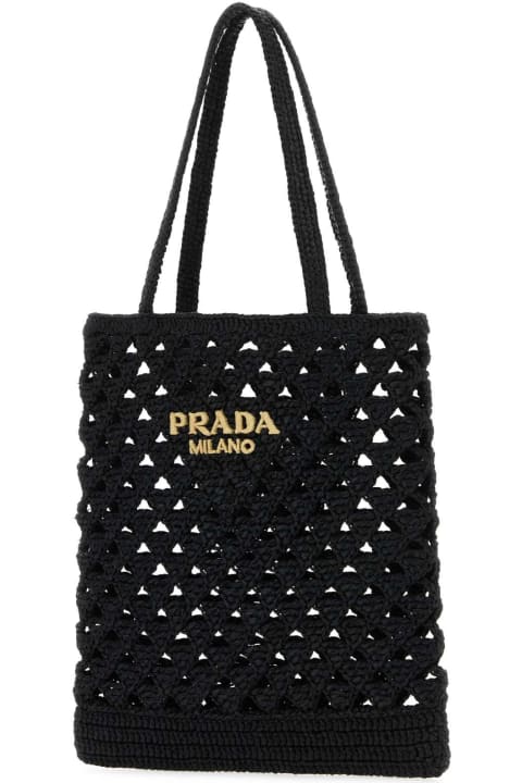 Totes for Women Prada Black Straw Handbag