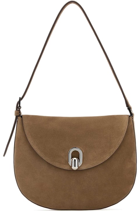 Savette for Men Savette Beige Suede Small Tondo Crossbody Bag