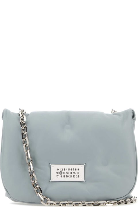 Bags Sale for Women Maison Margiela Light Blue Nappa Leather Small Glam Slam Flap Crossbody Bag