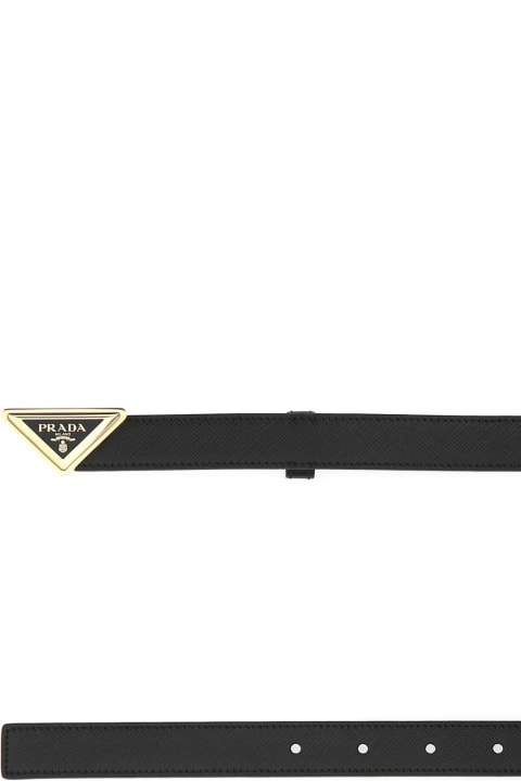 Prada Accessories for Women Prada Black Leather Belt