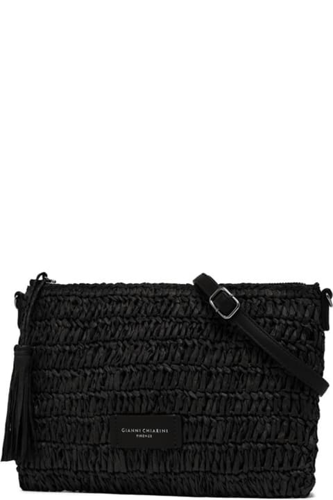 Fashion for Women Gianni Chiarini Marcella Clutch Bag In Black Straw Effect